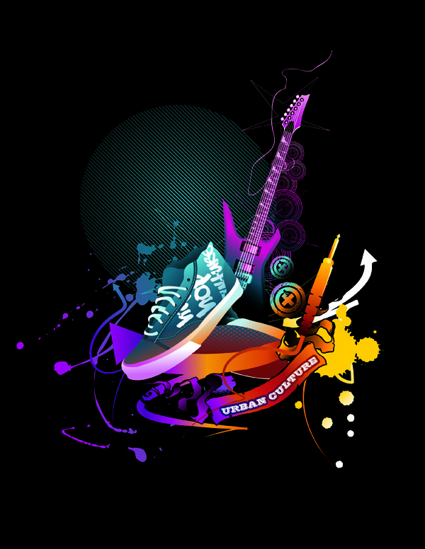 free vector The Trend of Music Illustration Vector Material 4